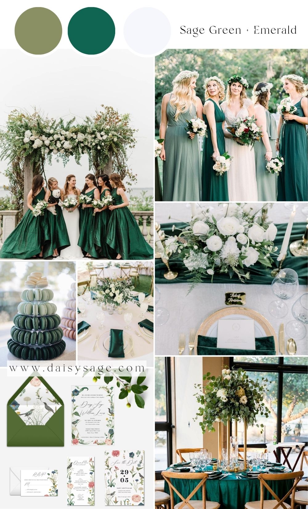 Sage Green and Emerald Wedding Color Scheme