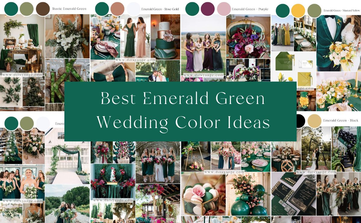 emerald green wedding color ideas