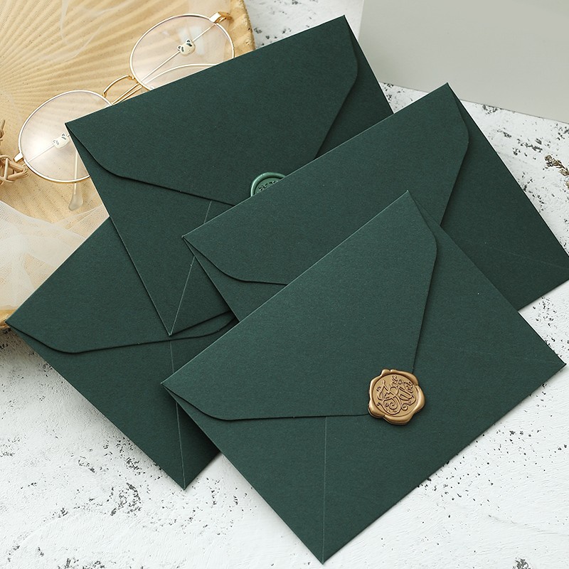 250gsm Emerald Green Matte A7 Euro Flap Envelopes