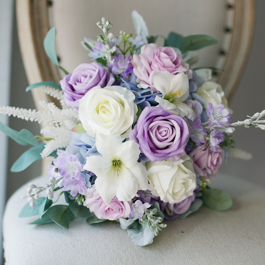 Lavender Light Purple Roses Bridal Bouquet DSBQ09 - Daisy Sage